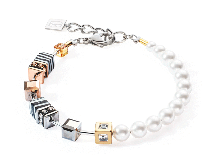 Coeur de Lion GeoCUBE® Fusion Festive bracelet tricolour 4086/30-1633