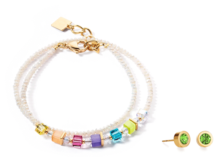 Coeur De Lion Joyful Colours Wrap bracelet gold rainbow 4564/30-1522