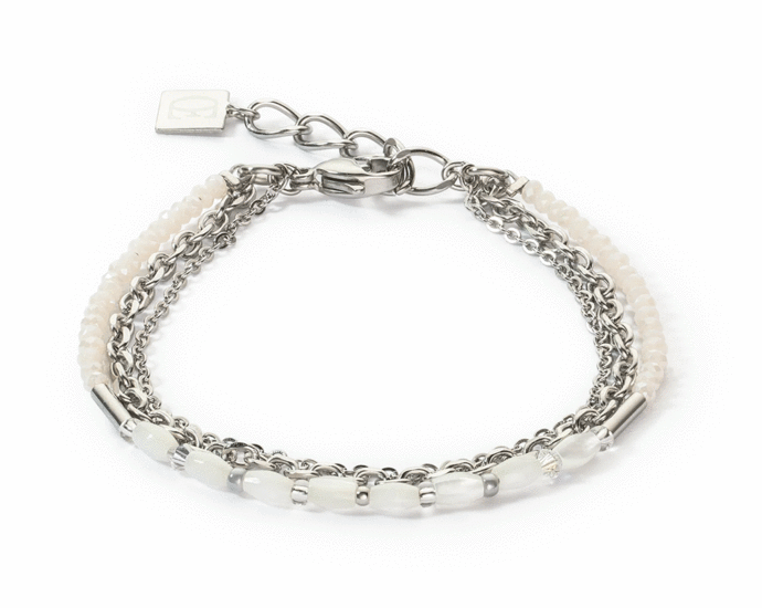 Coeur de Lion Brilliant Square Layer Bracelet Silver 6005/30-1417