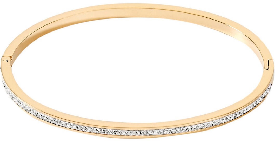 Coeur De Lion Bangle Stainless Steel Gold & Crystals Pavé Crystal 0129/37-1816