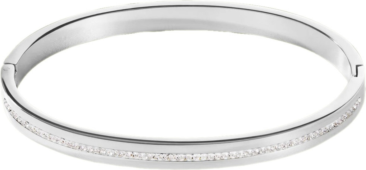 Coeur De Lion Bangle stainless steel & crystals pavé strip crystal 0126/37-1800