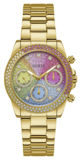 GUESS GOLD TONE CASE GOLD TONE STAINLESS STEEL WATCH GW0483L4