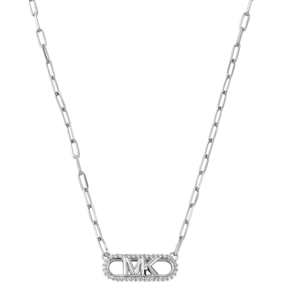 Michae Kors Precious Metal-Plated Sterling Silver Empire Logo Chain Link Necklace MKC1655CZ040