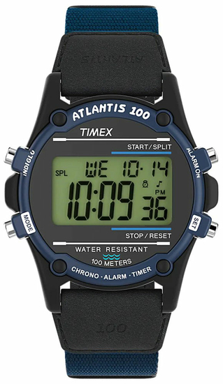 TIMEX Atlantis 40mm Fabric and Leather Strap Watch TW2V44400