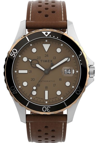 TIMEX Navi XL Automatic 41mm Leather Strap Watch TW2V41500