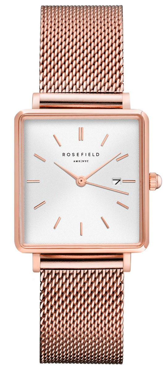 ROSEFIELD The Boxy White Sunray Rose Gold QWSR-Q01