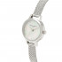 Olivia Burton Mini White Mother Of Pearl Dial, Sparkle Markers & Silver Boucle Mesh Watch OB16MN04