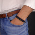 INTERTWINED LEATHER BRACELET WITH BLACK-BLUE BALLS BY MENVARD MV1008