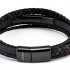 BLACK-BROWN LEATHER BRACELET WITH 4 SINGLE LINES BY MENVARD MV1020